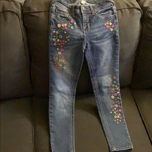 Carters Girls Floral Jeans Size 10